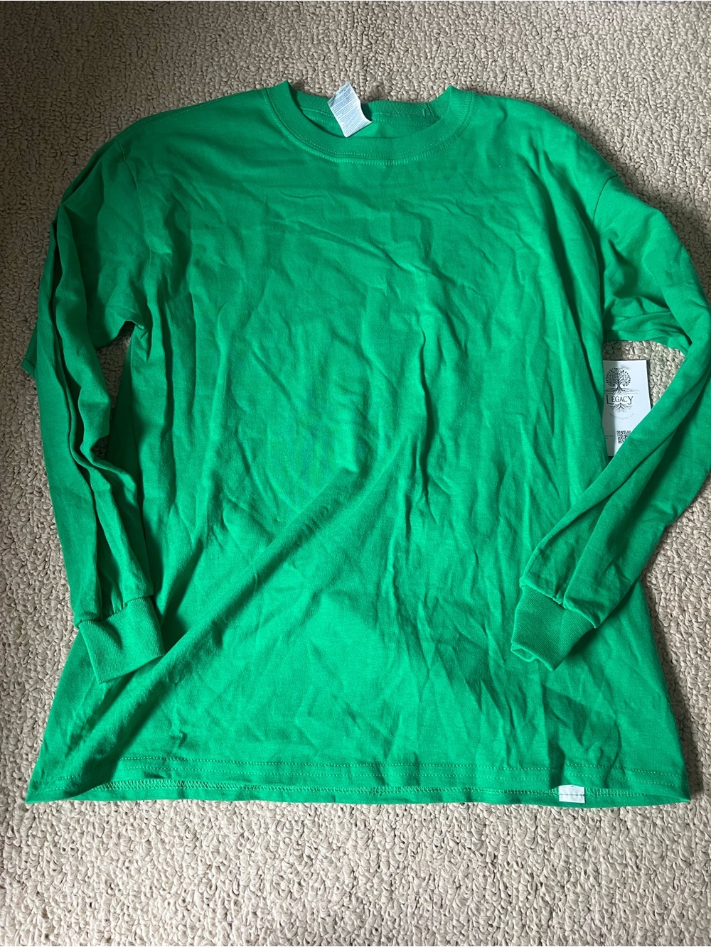 Legacy Long-Sleeve Crew Tee in Green